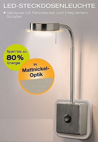 TRANGO LED Steckdosenleuchte, 2605 LED Steckerleuchte, Wandleuchte, Leselam günstig online kaufen