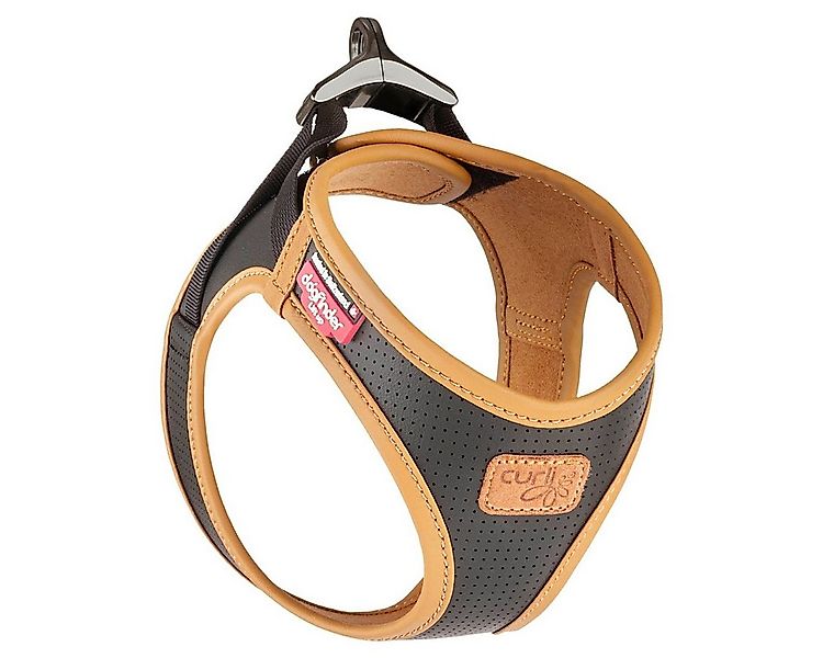 Curli Hunde-Geschirr Apfel Leder Geschirr schwarz günstig online kaufen