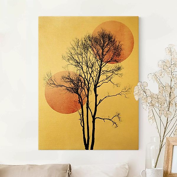 Leinwandbild Baum im Nachthimmel günstig online kaufen