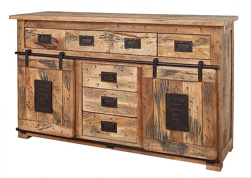Massivmoebel24 Sideboard (Massivholz), Mango 150x45x90 natur lackiert RAILW günstig online kaufen