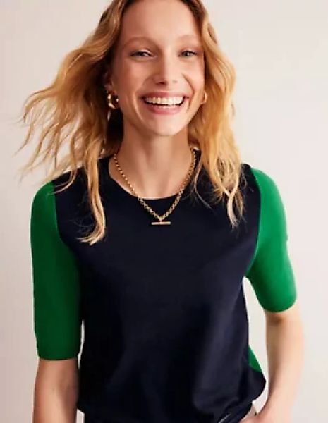 Catriona Baumwoll-T-Shirt mit Rundhalsausschnitt Damen Boden, Marineblau / günstig online kaufen