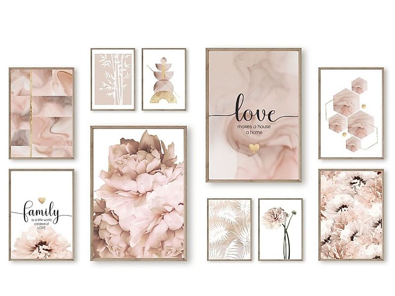 homestyle-accessoires Poster Bilder Set Wandbilder Bilderwand Bilderset LOV günstig online kaufen