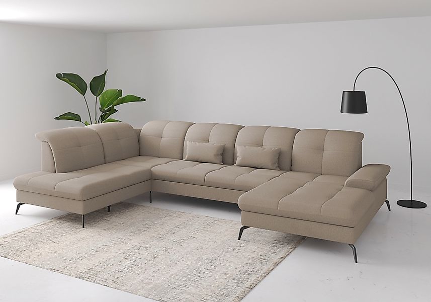 sit&more Wohnlandschaft "Amica, U-Form, inkl. Sitztiefenverstellung und Arm günstig online kaufen
