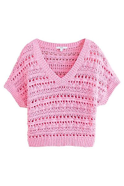 Next V-Shirt Häkel-Top mit V-Ausschnitt aus Baumwolle (1-tlg) günstig online kaufen