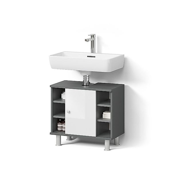 Livinity® Waschbeckenunterschrank Fucino, Anthrazit/Anthrazit, 60 x günstig online kaufen