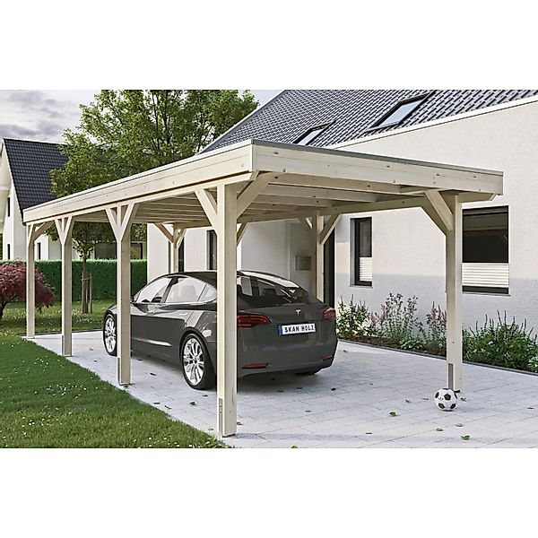 Skanholz Einzelcarport »Grunewald« natur mit EPDM-Dach günstig online kaufen