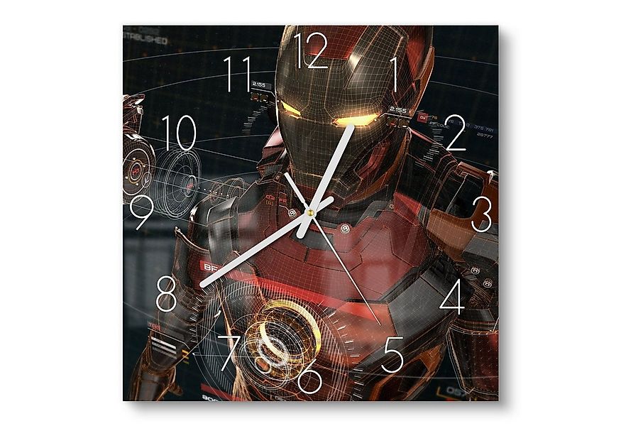DEQORI Wanduhr 'Legendäre Iron Man Anzug' (Glas Glasuhr modern Wand Uhr Des günstig online kaufen