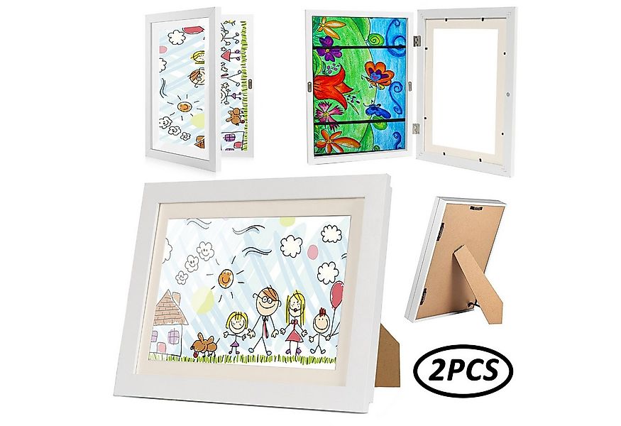 CALIYO Bilderrahmen Kinderzeichnungen A4 Wand- & Standfunktion I Bilderrahm günstig online kaufen
