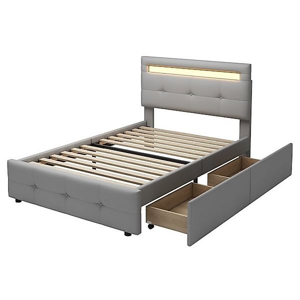 Gotagee Polsterbett Einzelbett 90x200cm Leinen Kinderbett Jugendbett Gästeb günstig online kaufen