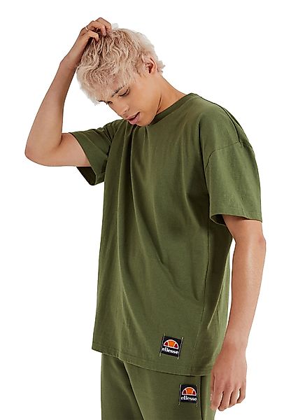 ellesse – T-Shirt aus Fleece in Khaki-Grün günstig online kaufen