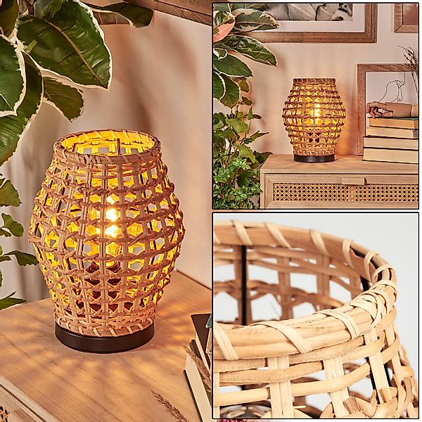 hofstein Tischleuchte Tischlampe aus Metall/Rattan in günstig online kaufen