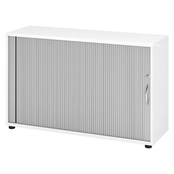 bümö Aktenschrank Rollladenschrank office - 2 Ordnerhöhen Dekor: Weiß/Silbe günstig online kaufen