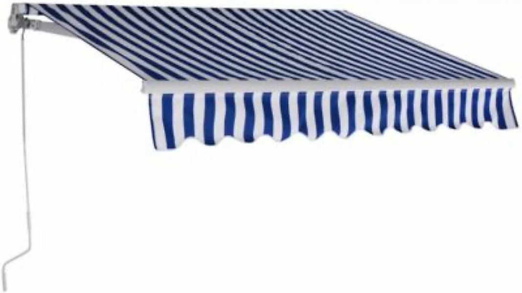 COSTWAY® Sonnenmarkise mit Kurbel 3 m x 2,5 m blau/weiß günstig online kaufen