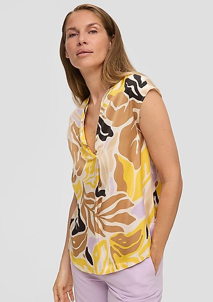 s.Oliver BLACK LABEL Kurzarmbluse Satinbluse ohne günstig online kaufen