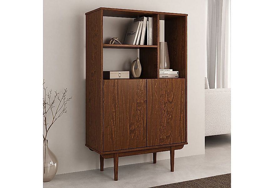 IDIMEX Highboard SIMONA, Wohnzimmerschrank offene Fächer & Türen Massivholz günstig online kaufen