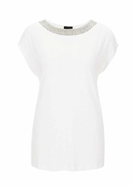GOLDNER Kurzarmshirt "Elegantes Oberteil mit Glitzersteinen" Schmucksteine günstig online kaufen