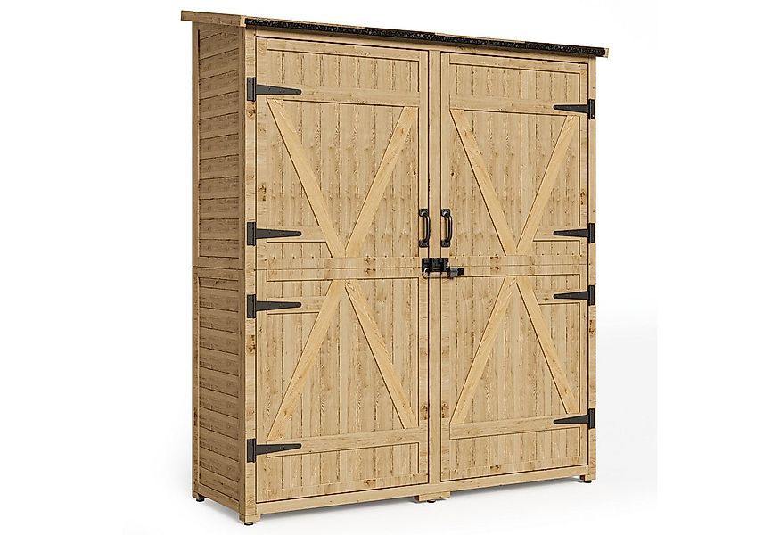 Bealife Gerätehaus Gartenschrank aus Holz, 140 x 50 x 162 cm günstig online kaufen