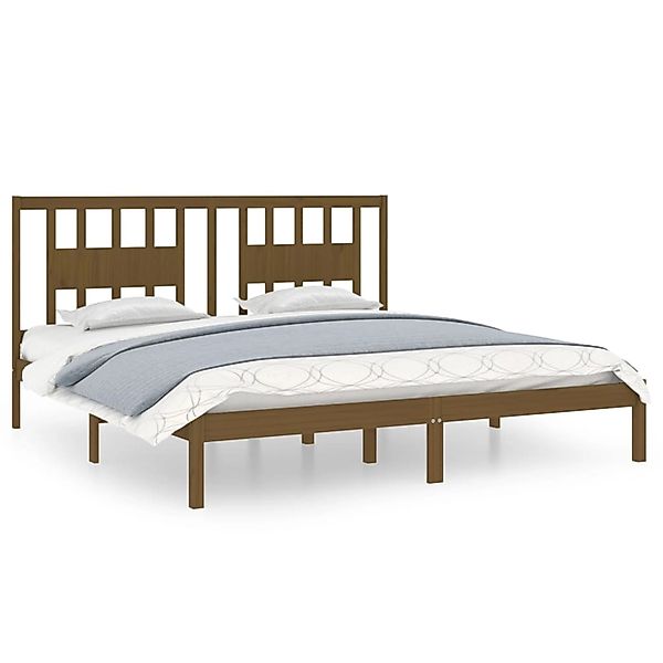 vidaXL Massivholzbett Honigbraun Kiefer 200x200 cm1156377 günstig online kaufen