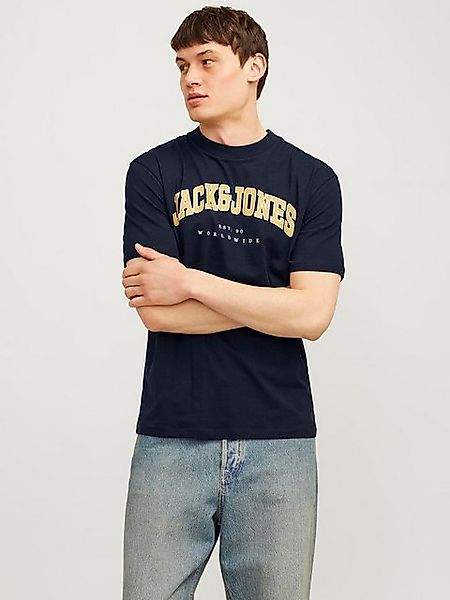 Jack & Jones Herren Rundhals T-Shirt JJECALEB VARSITY - Relaxed Fit günstig online kaufen