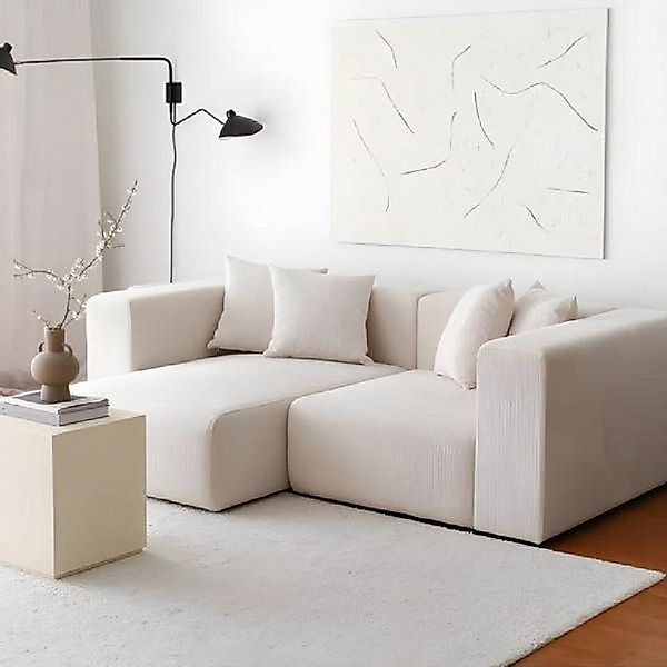 JVmoebel Sofa Moderne Couch Polstersofa Sofa Beige Stoffsofa Wohnzimmer Zwe günstig online kaufen