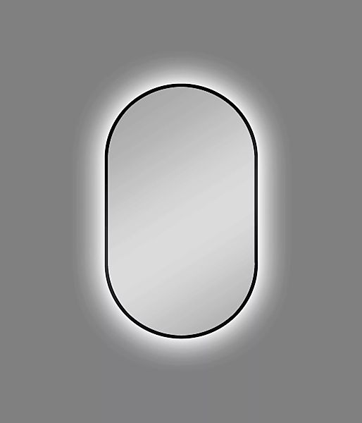 Talos Dekospiegel »LED Design Spiegel oval schwarz, 45x75 cm«, (1 St.) günstig online kaufen