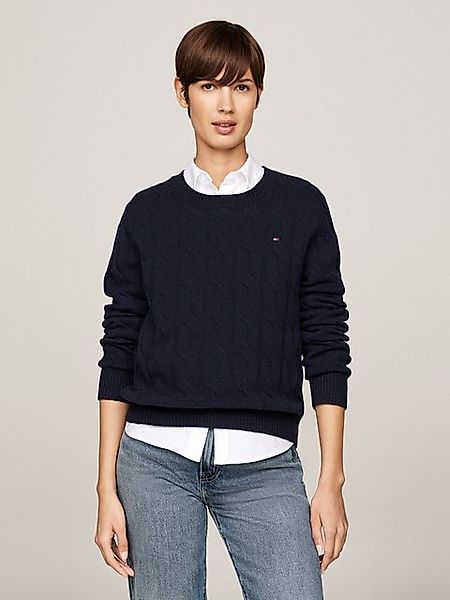 Tommy Hilfiger Strickpullover "SOFT WOOL CABLE C-NK", mit Zopfmuster, aus r günstig online kaufen