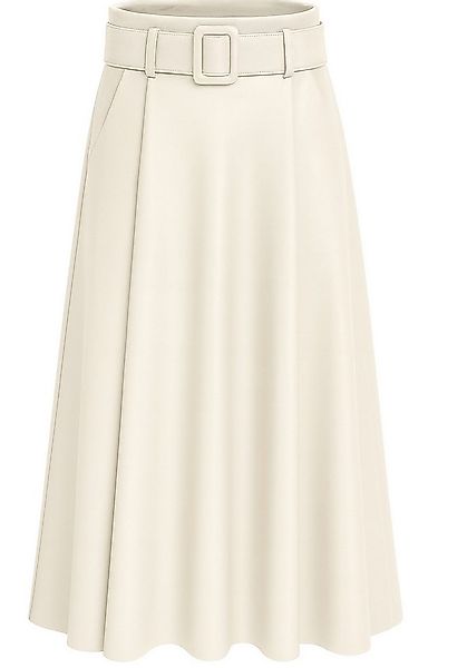 Mississhop Lederimitatrock Damen A-Linien Rock mit Gürtel – Kunstleder M.40 günstig online kaufen