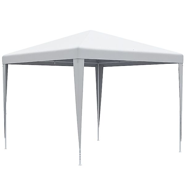 Outsunny Pavillon Stahl PE Weiß 270L x 270B x 254H cm günstig online kaufen