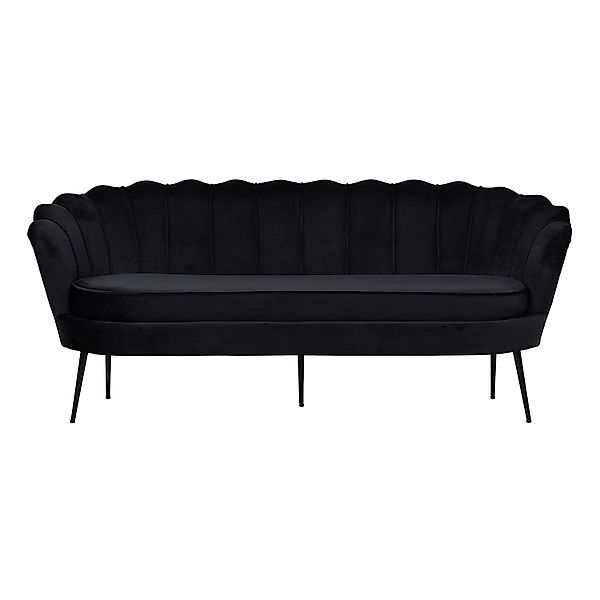 ebuy24 Nice Sofa 3 Personen Velour Schwarz günstig online kaufen
