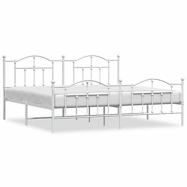vidaXL Bettgestell mit Kopf- und Fußteil Metall Weiß 200x200 cm Modell 4184 günstig online kaufen