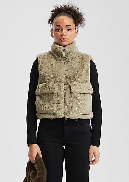 QS Outdoorjacke Outdoor-Weste Weste in Felloptik günstig online kaufen