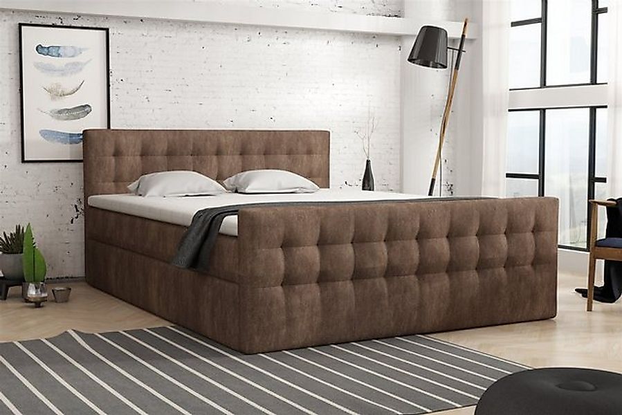 Fun Möbel Boxspringbett Boxspringbett Schlafzimmerbett ANKER in Stoff neu ( günstig online kaufen