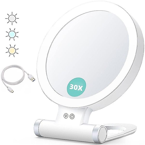 PRIISF Kosmetikspiegel LED 30 fach stehend günstig online kaufen