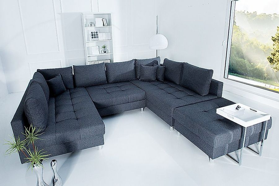 riess-ambiente Wohnlandschaft KENT 305cm anthrazit, Einzelartikel günstig online kaufen