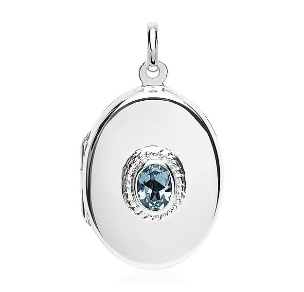 Unique Kettenanhänger Medaillon mit Blautopas 925er Silber SP0512 günstig online kaufen