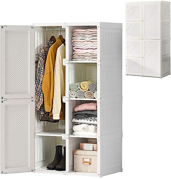 FUROKOY Garderobenschrank Kleiderschrank Zusammenklappbarer Mit Wäscheleine günstig online kaufen