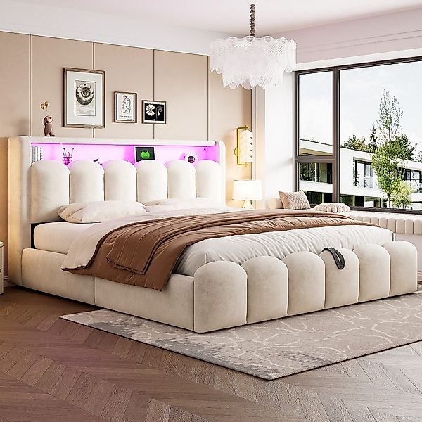 MODFU Polsterbett mit hydraulischem Stauraum (Doppelbett günstig online kaufen