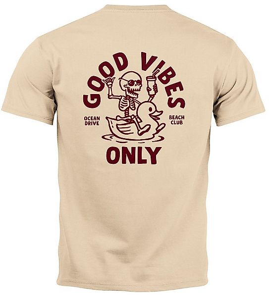 Neverless Print-Shirt Herren T-Shirt Backprint Good Vibes Only Quitsche-Ent günstig online kaufen