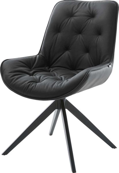 DELIFE Polsterstuhl Taimi-Flex, Kreuzgestell breit Schwarz günstig online kaufen