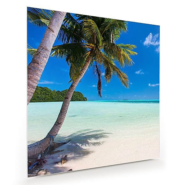 Primedeco Glasbild Wandbild Quadratisch Strand mit günstig online kaufen