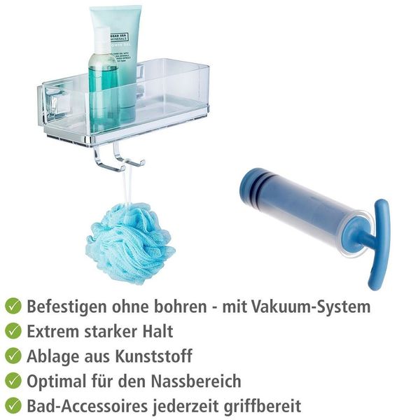 WENKO Duschablage Vacuum-Loc Quadro, 1 Etage günstig online kaufen