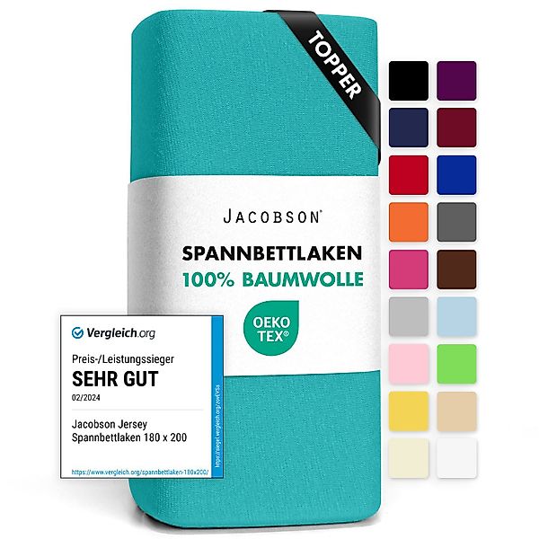 Jacobson Spannbettlaken TOPPER aus 100% Baumwolle, Jersey Bettlaken 160 g/m günstig online kaufen