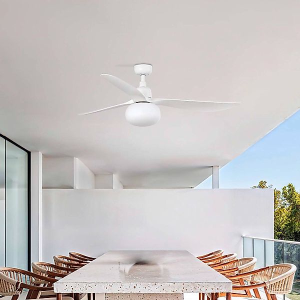 Deckenventilator mit Licht Outwood, weiß, DC, leise, Ø150cm günstig online kaufen