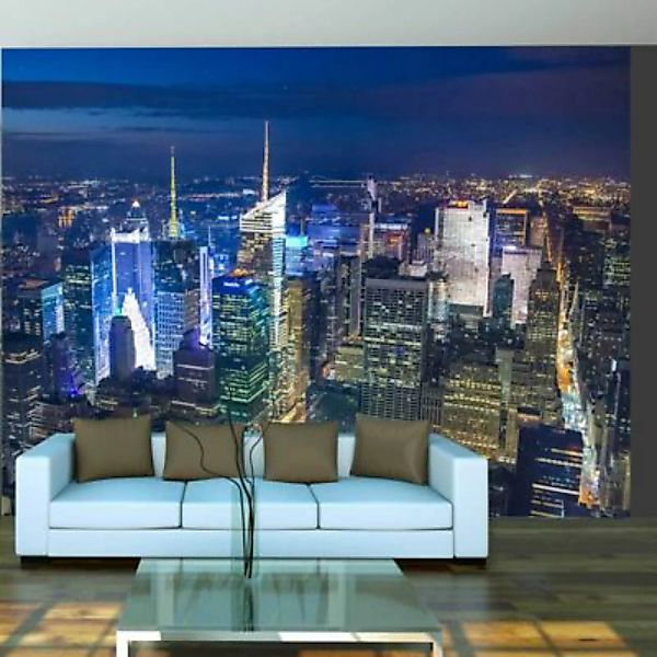 artgeist Fototapete Manhattan - Nacht mehrfarbig Gr. 300 x 231 günstig online kaufen