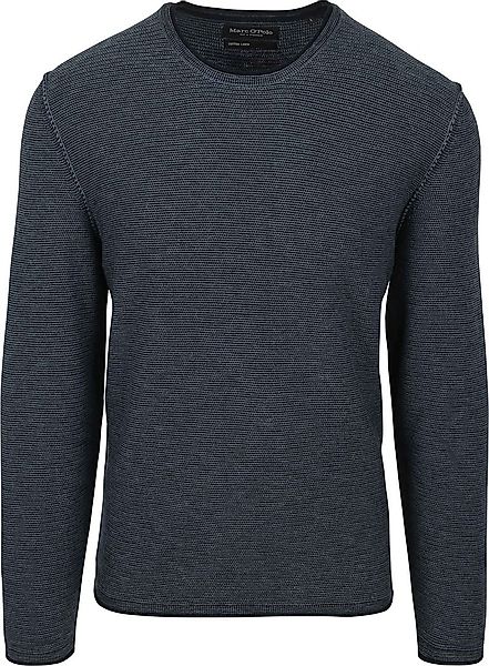 Marc O'Polo Pullover Crewneck Cotton/Linen Dark Blue - Größe L günstig online kaufen
