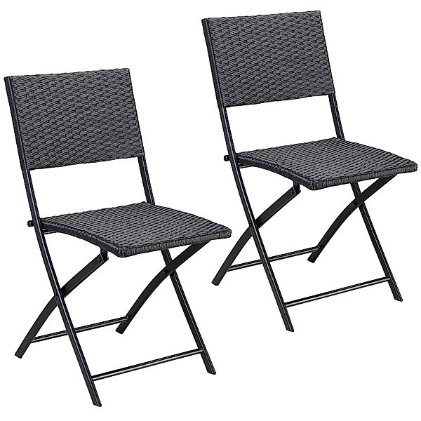 Casaria Klappstuhl Rom (2 St), Polyrattan 2er Set 120kg Belastbarkeit Platz günstig online kaufen