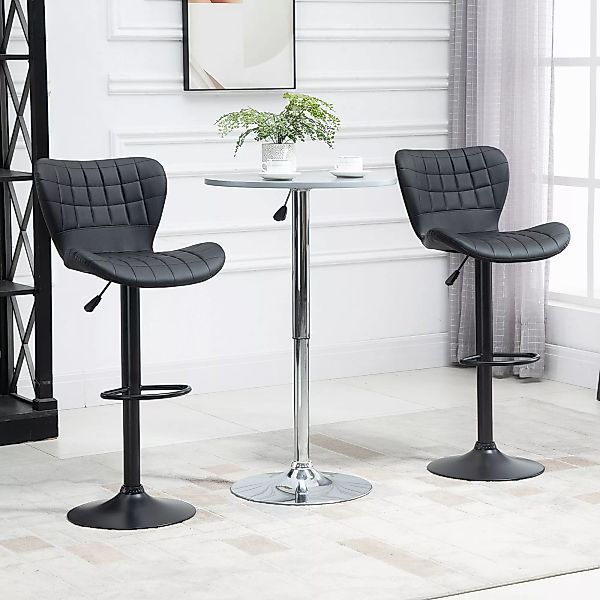 HOMCOM Barstuhl 2er-Set Retrodesign Höhenverstellbar 360° drehbar schwarzes günstig online kaufen