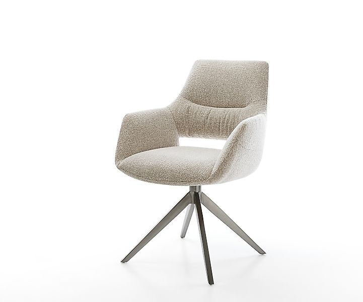 Drehstuhl Yago-Flex mit Armlehnen Webstoff Soft Beige Kreuzgestell breit Gr günstig online kaufen
