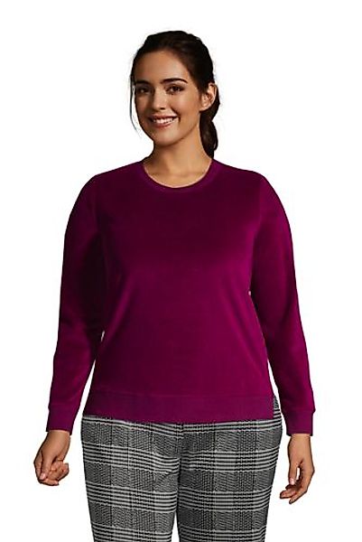 Sweatshirt aus Velours in großen Größen, Damen, Größe: 48-50 Plusgrößen, Li günstig online kaufen