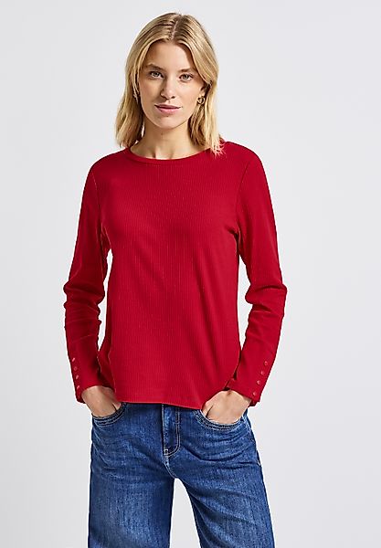 STREET ONE Langarmshirt, aus Baumwolle mit Stretchante günstig online kaufen